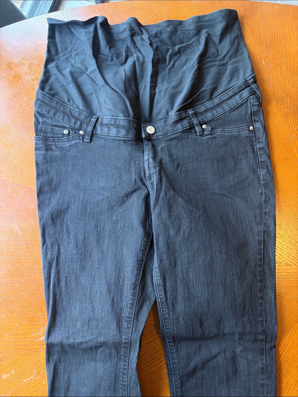 H&M Black Maternity Jeggings with Stretch Waistband in Large